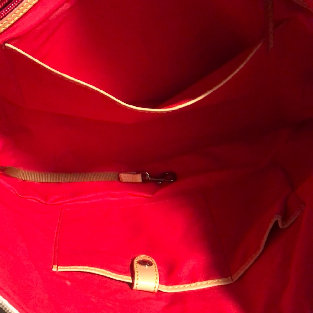 Large polka dot green and white purse